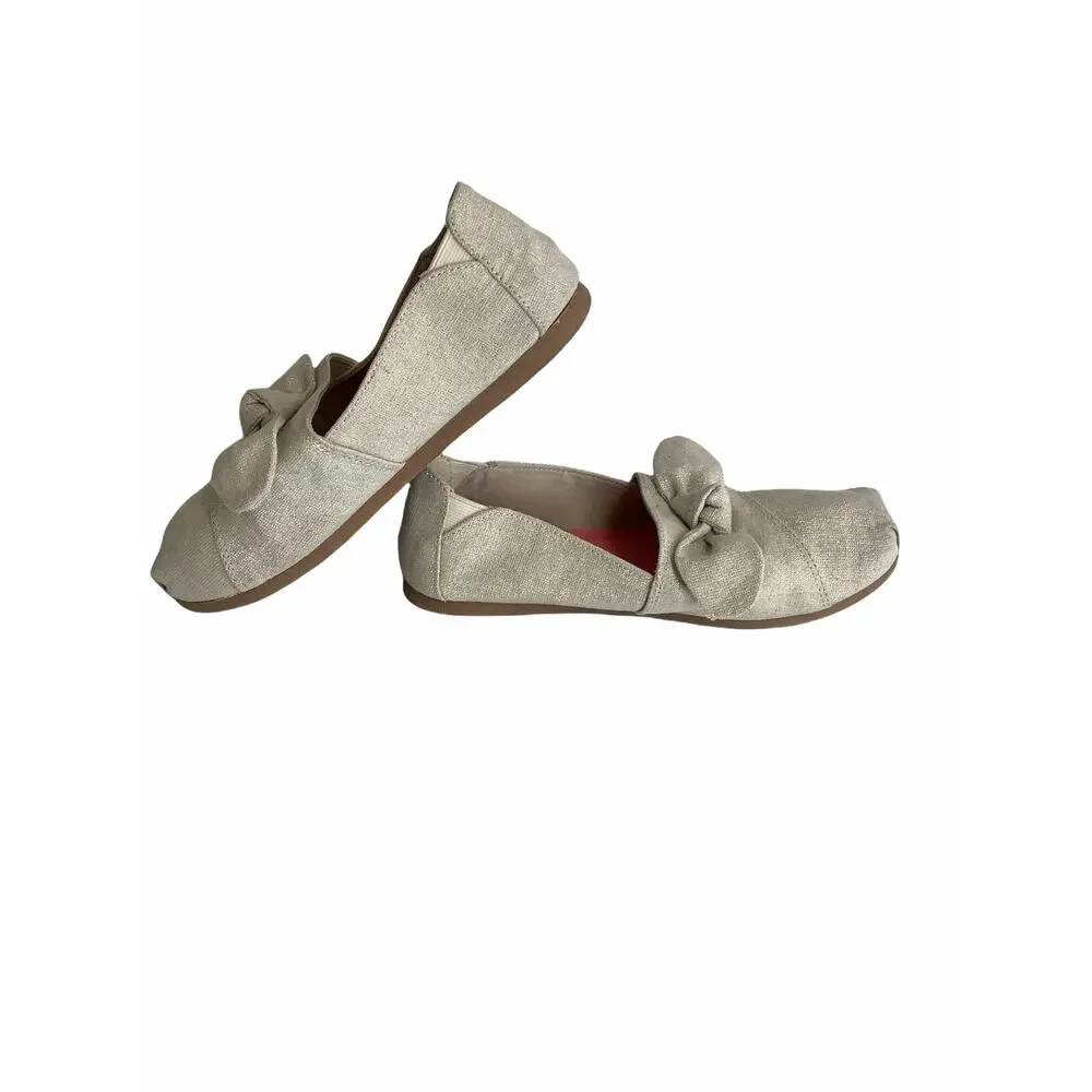 MajPow Girl’s Beige Bow Slip-On Flats 3